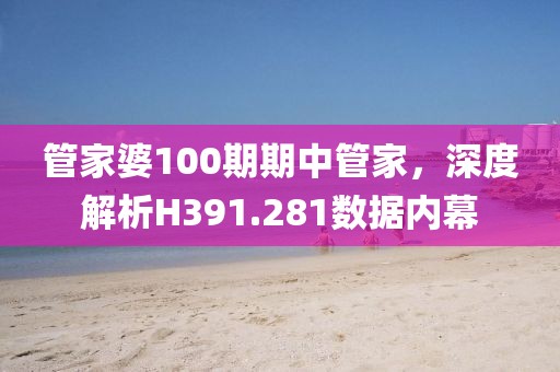 管家婆100期期中管家，深度解析H391.281数据内幕