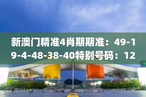 新澳门精准4肖期期准：49-19-4-48-38-40特别号码：12
