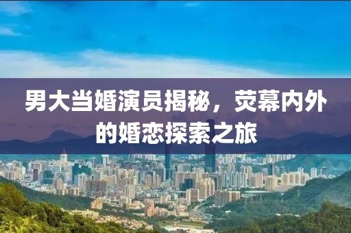 男大当婚演员揭秘，荧幕内外的婚恋探索之旅
