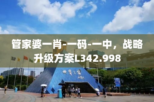 管家婆一肖-一码-一中，战略升级方案L342.998