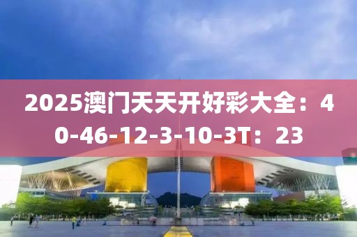 2025澳门天天开好彩大全：40-46-12-3-10-3T：23