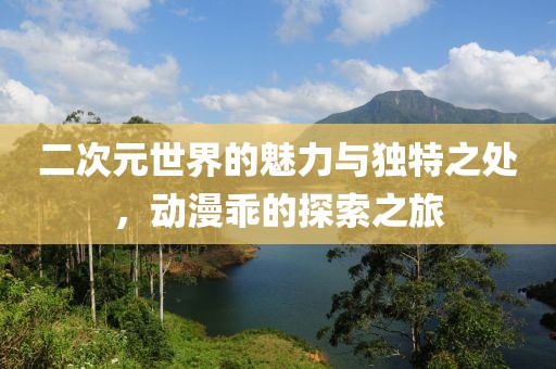 二次元世界的魅力与独特之处，动漫乖的探索之旅