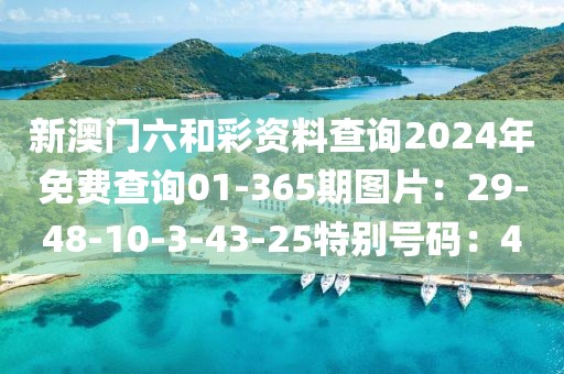 新澳门六和彩资料查询2024年免费查询01-365期图片：29-48-10-3-43-25特别号码：4