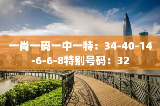 一肖一码一中一特：34-40-14-6-6-8特别号码：32