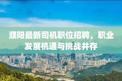 濮阳最新司机职位招聘，职业发展机遇与挑战并存