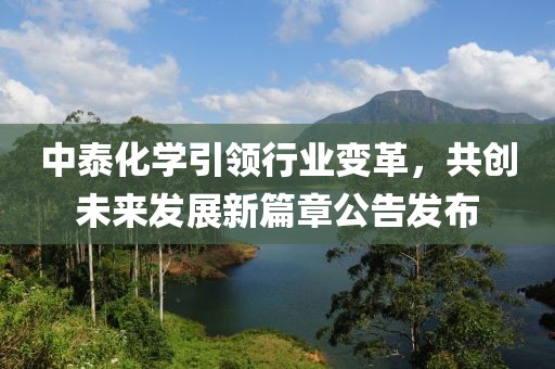 中泰化学引领行业变革，共创未来发展新篇章公告发布