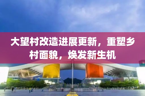 大望村改造进展更新，重塑乡村面貌，焕发新生机