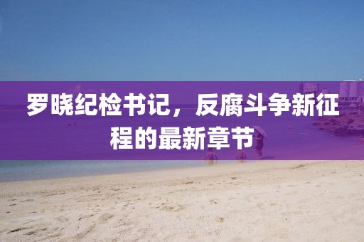 罗晓纪检书记，反腐斗争新征程的最新章节