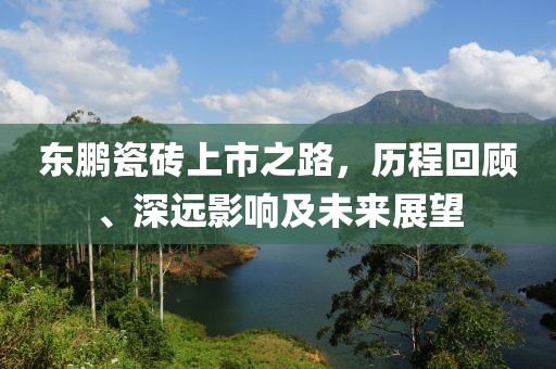 东鹏瓷砖上市之路，历程回顾、深远影响及未来展望