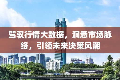 驾驭行情大数据，洞悉市场脉络，引领未来决策风潮