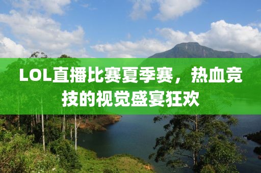 LOL直播比赛夏季赛，热血竞技的视觉盛宴狂欢