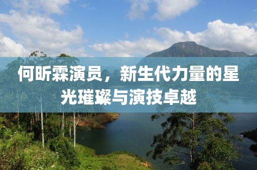何昕霖演员，新生代力量的星光璀璨与演技卓越