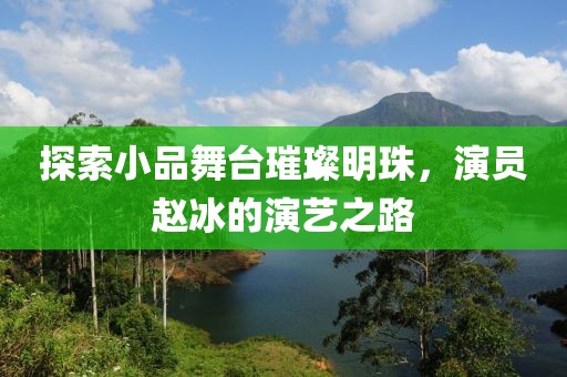 探索小品舞台璀璨明珠，演员赵冰的演艺之路