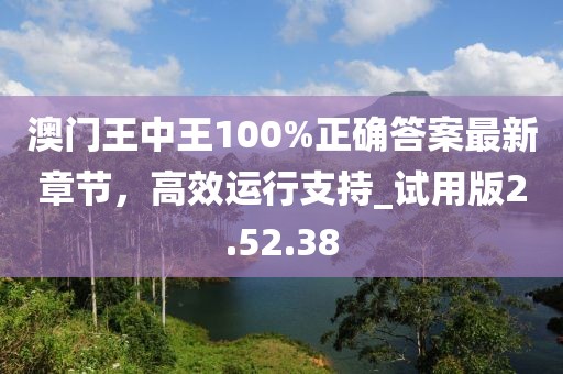 澳门王中王100%正确答案最新章节，高效运行支持_试用版2.52.38