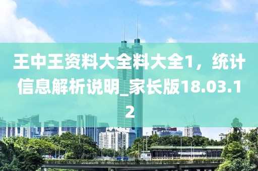 王中王资料大全料大全1，统计信息解析说明_家长版18.03.12