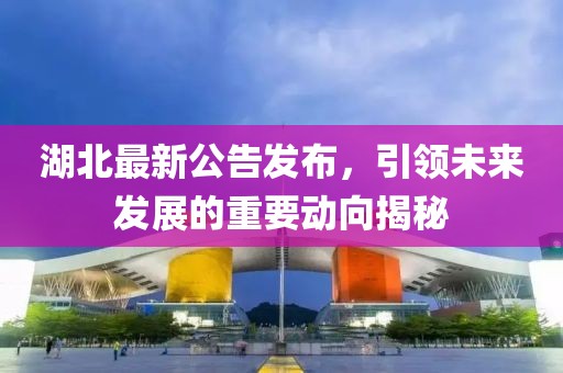 湖北最新公告发布，引领未来发展的重要动向揭秘