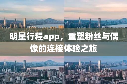 明星行程app，重塑粉丝与偶像的连接体验之旅