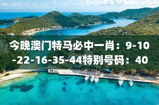 今晚澳门特马必中一肖：9-10-22-16-35-44特别号码：40