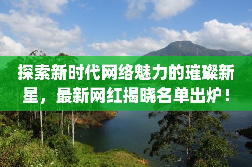 探索新时代网络魅力的璀璨新星，最新网红揭晓名单出炉！