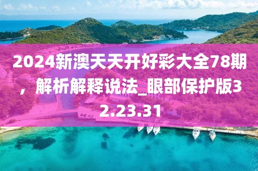2024新澳天天开好彩大全78期，解析解释说法_眼部保护版32.23.31