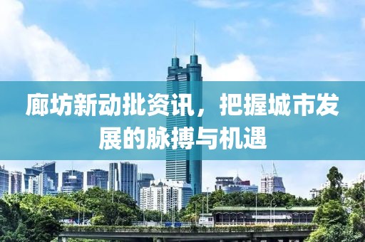 廊坊新动批资讯，把握城市发展的脉搏与机遇