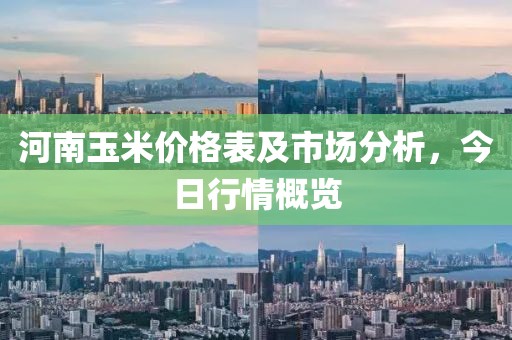 河南玉米价格表及市场分析，今日行情概览