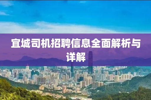 宜城司机招聘信息全面解析与详解