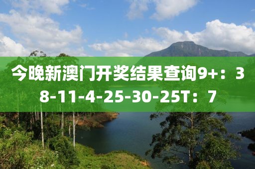 今晚新澳门开奖结果查询9+：38-11-4-25-30-25T：7