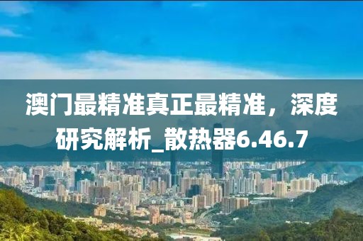 澳门最精准真正最精准，深度研究解析_散热器6.46.7