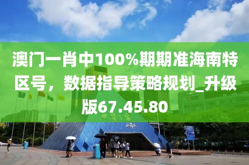 澳门一肖中100%期期准海南特区号，数据指导策略规划_升级版67.45.80