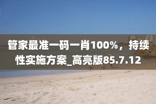 管家最准一码一肖100%，持续性实施方案_高亮版85.7.12