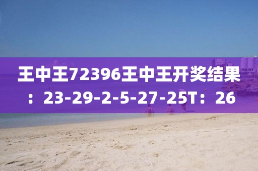 王中王72396王中王开奖结果：23-29-2-5-27-25T：26