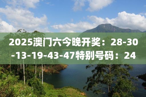 2025澳门六今晚开奖：28-30-13-19-43-47特别号码：24