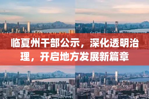 临夏州干部公示，深化透明治理，开启地方发展新篇章