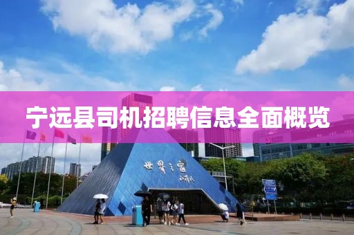 宁远县司机招聘信息全面概览
