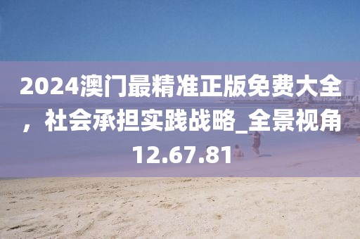 2024澳门最精准正版免费大全，社会承担实践战略_全景视角12.67.81