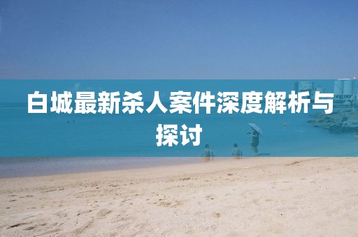 白城最新杀人案件深度解析与探讨