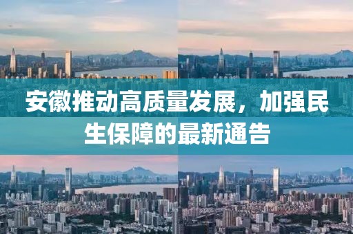 安徽推动高质量发展，加强民生保障的最新通告