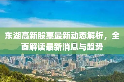 东湖高新股票最新动态解析，全面解读最新消息与趋势