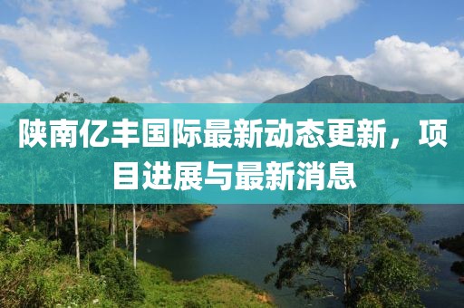 陕南亿丰国际最新动态更新，项目进展与最新消息