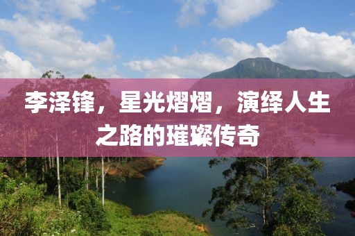 李泽锋，星光熠熠，演绎人生之路的璀璨传奇