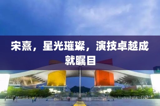 宋熹，星光璀璨，演技卓越成就瞩目