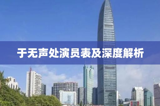 于无声处演员表及深度解析
