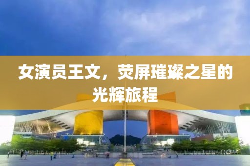 女演员王文，荧屏璀璨之星的光辉旅程