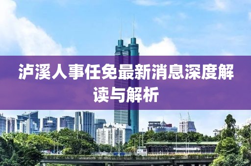 泸溪人事任免最新消息深度解读与解析