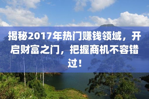 揭秘2017年热门赚钱领域，开启财富之门，把握商机不容错过！