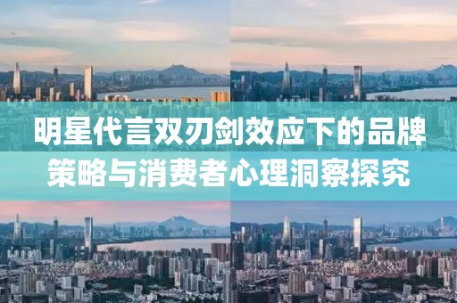 明星代言双刃剑效应下的品牌策略与消费者心理洞察探究