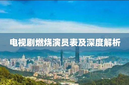 电视剧燃烧演员表及深度解析