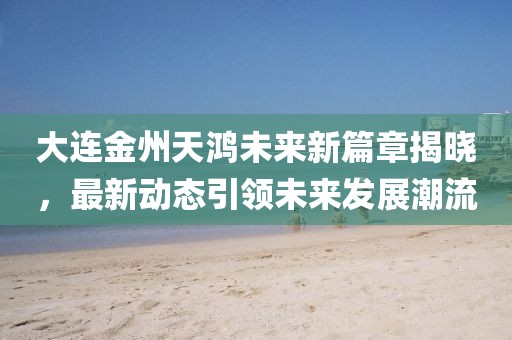 大连金州天鸿未来新篇章揭晓，最新动态引领未来发展潮流