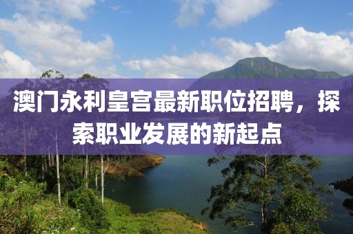澳门永利皇宫最新职位招聘，探索职业发展的新起点
